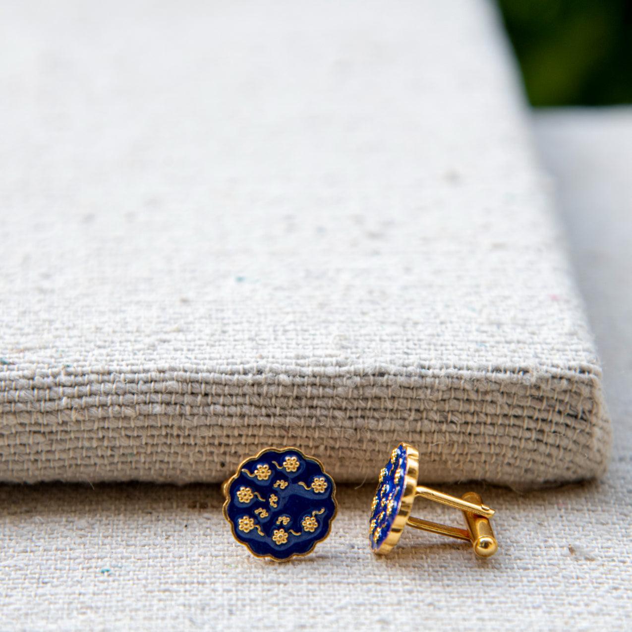 Flower Enameling Cufflinks - DeKulture DKW-1430-CFJ