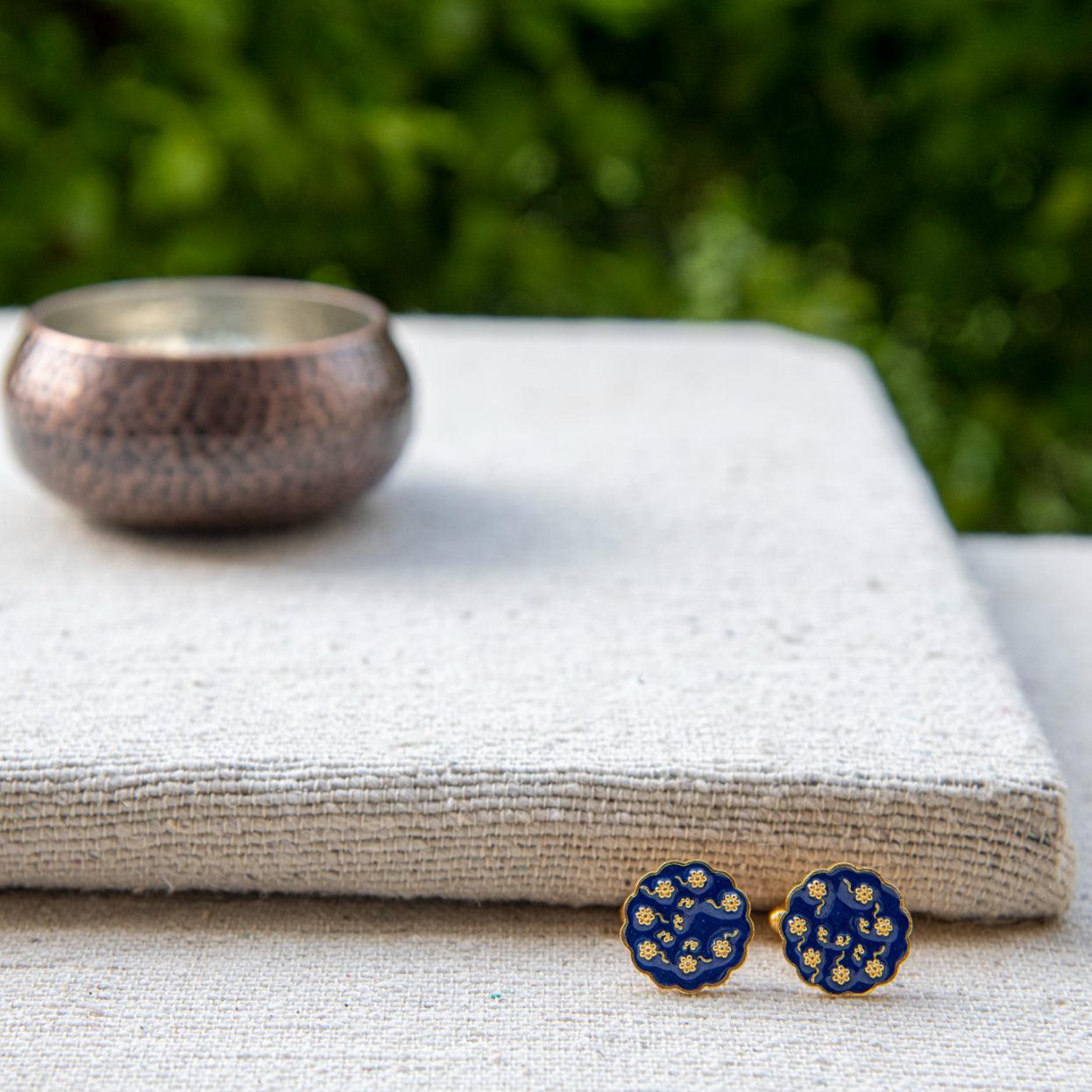 Flower Enameling Cufflinks - DeKulture DKW-1430-CFJ