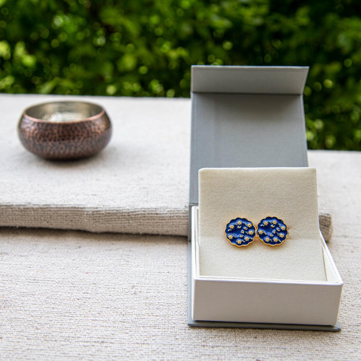 Flower Enameling Cufflinks - DeKulture DKW-1430-CFJ