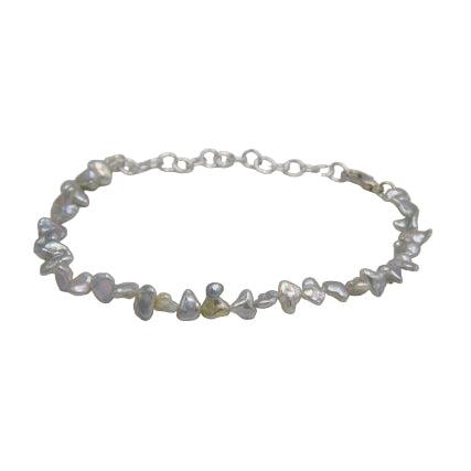 Fresh Water Pearl Silver Plated Chain Bracelet - DeKulture DKW-1486-BRJ