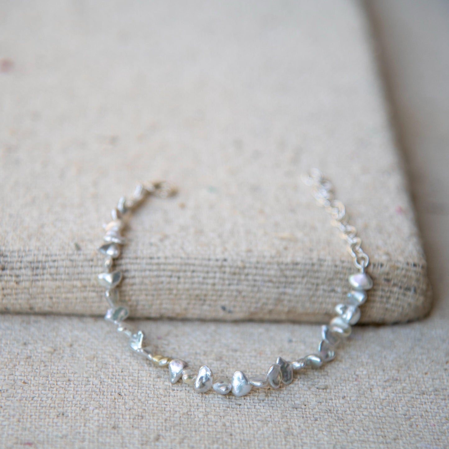 Fresh Water Pearl Silver Plated Chain Bracelet - DeKulture DKW-1486-BRJ
