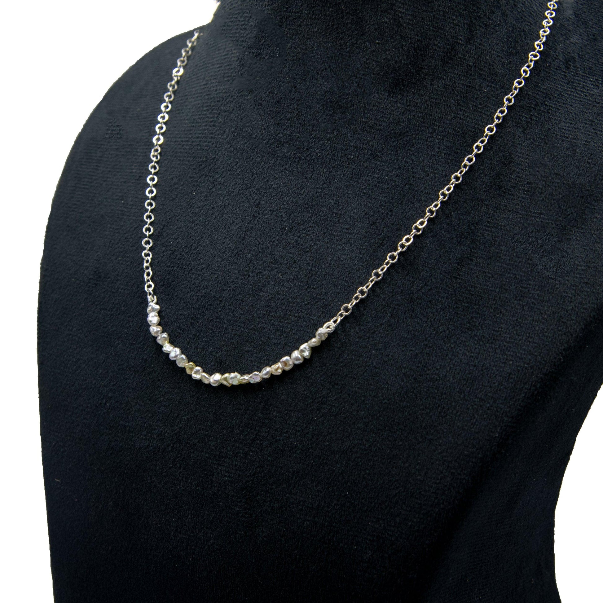 Freshwater Pearl Silver Plated Chain Necklace - DeKulture DKW-1483-NKJ
