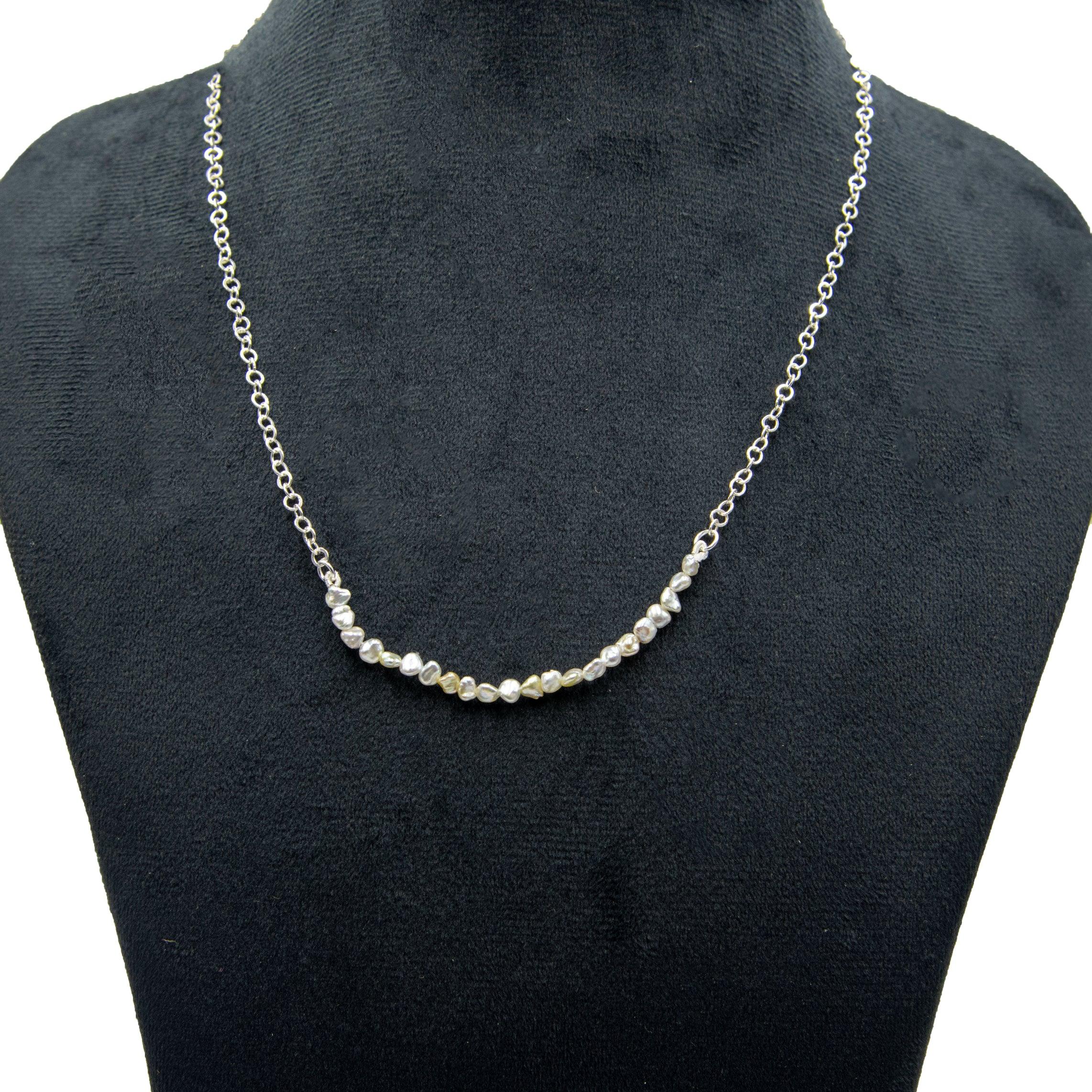 Freshwater Pearl Silver Plated Chain Necklace - DeKulture DKW-1483-NKJ