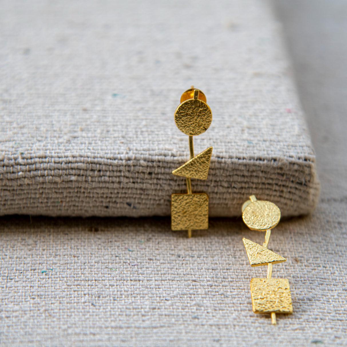 Geometrical Dangler Stud Earring - DeKulture DKW-1415-SEJ