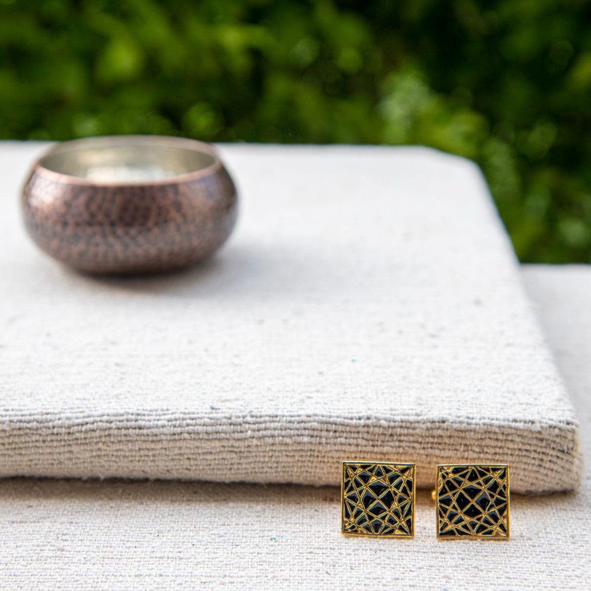 Gold Star Enameling Cufflinks - DeKulture DKW-1429-CFJ