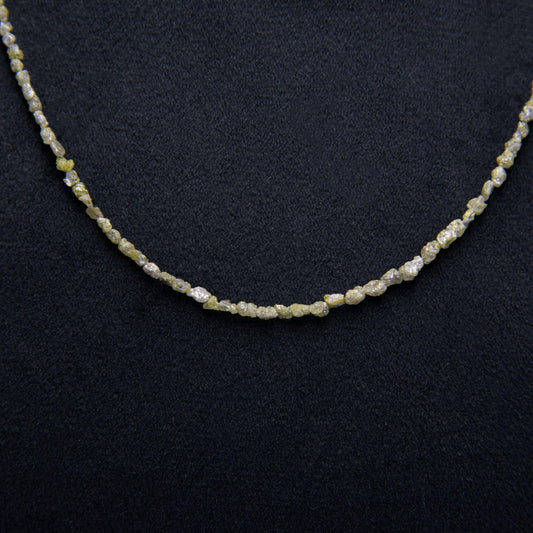 Green Rough Diamond Bead Necklace with Silver Clasp - DeKulture DKW-1381-Small-BNK