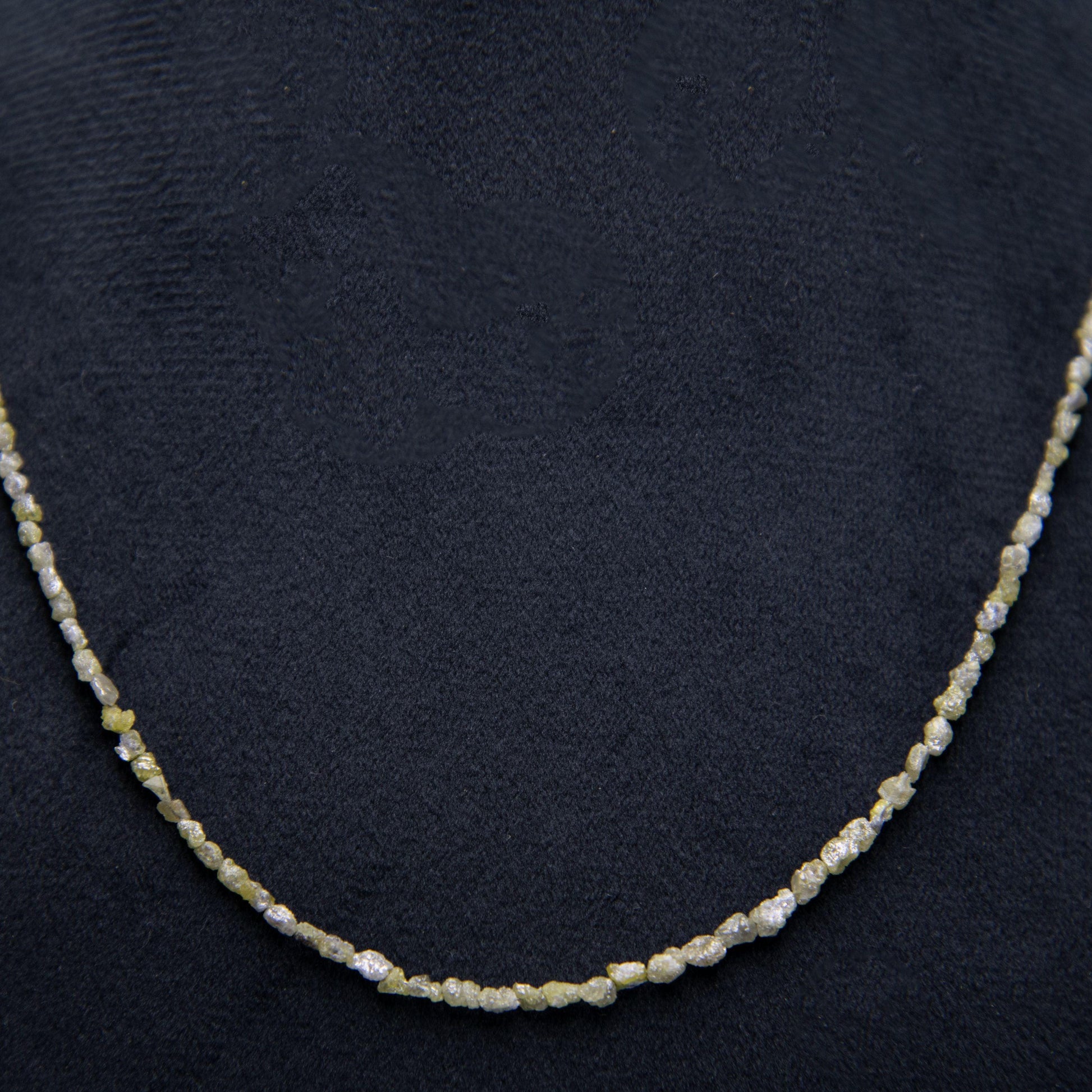 Green Rough Diamond Bead Necklace with Silver Clasp - DeKulture DKW-1381-Small-BNK