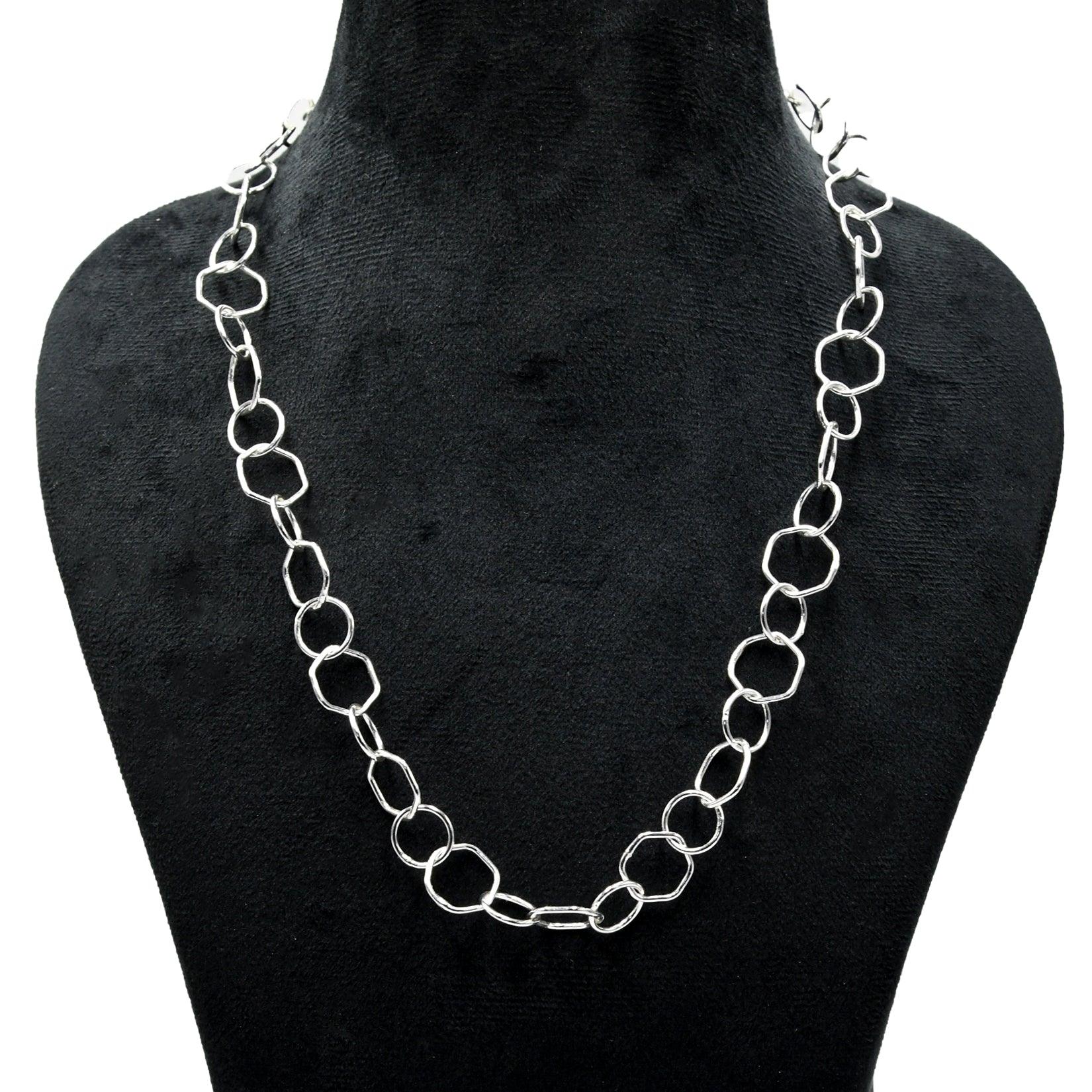 Hexagon Brass Silver Plated Chains For Gift - DeKulture DKW-1145-SLC