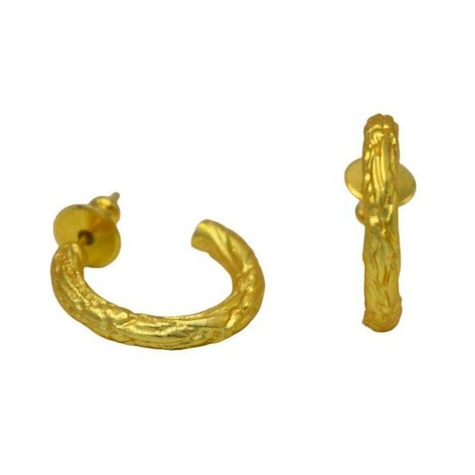 Irregular Gold Plated Hoop Earring - DeKulture DKW-1299-SEJ