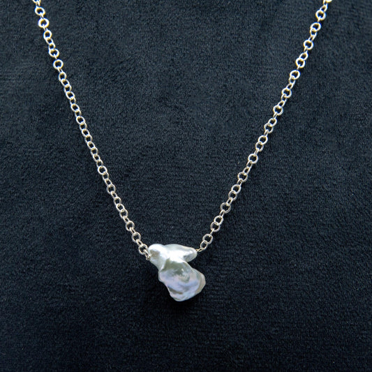 Mabe Pearl Silver Plated Chain Pendant - DeKulture DKW-1475-NKJ