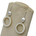 Mother of Pearl Round Silver Dangle Earring - DeKulture DKW-1364-SEJ