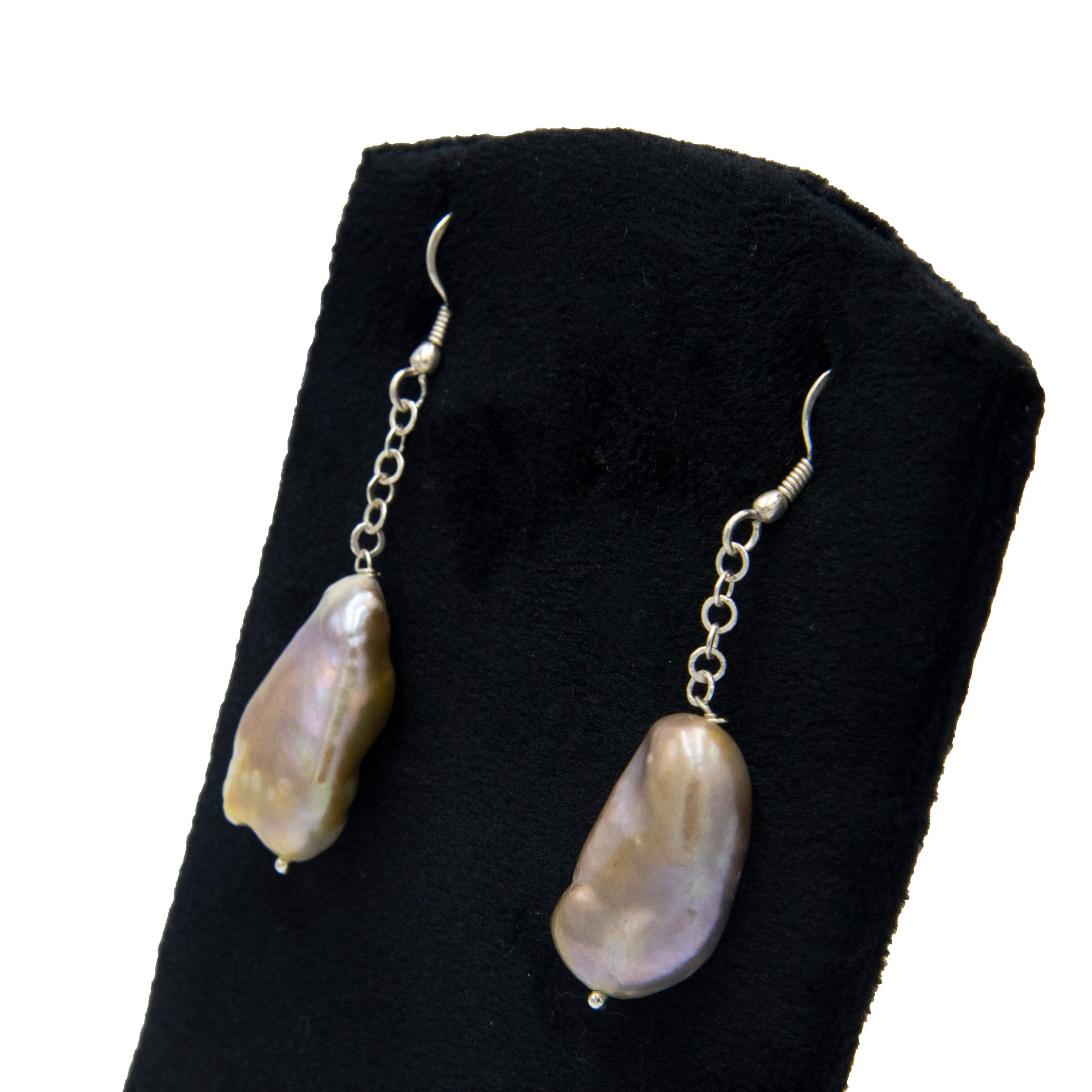 Pearl Silver Plated Dangler Hook Earring - DeKulture DKW-1458-SEJ