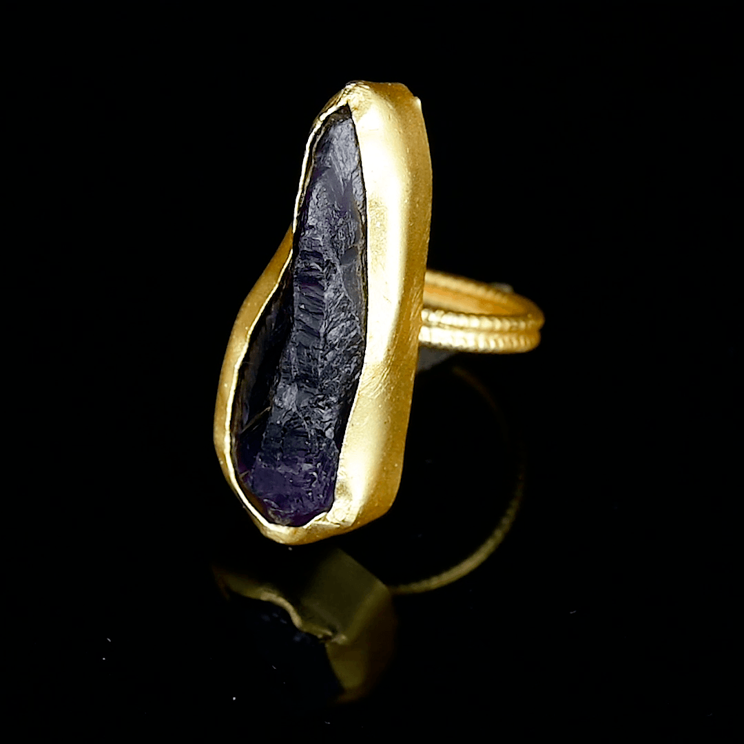 Purple Amethyst Natural Gemstone Ring - DeKulture DKW-1046-RGJ