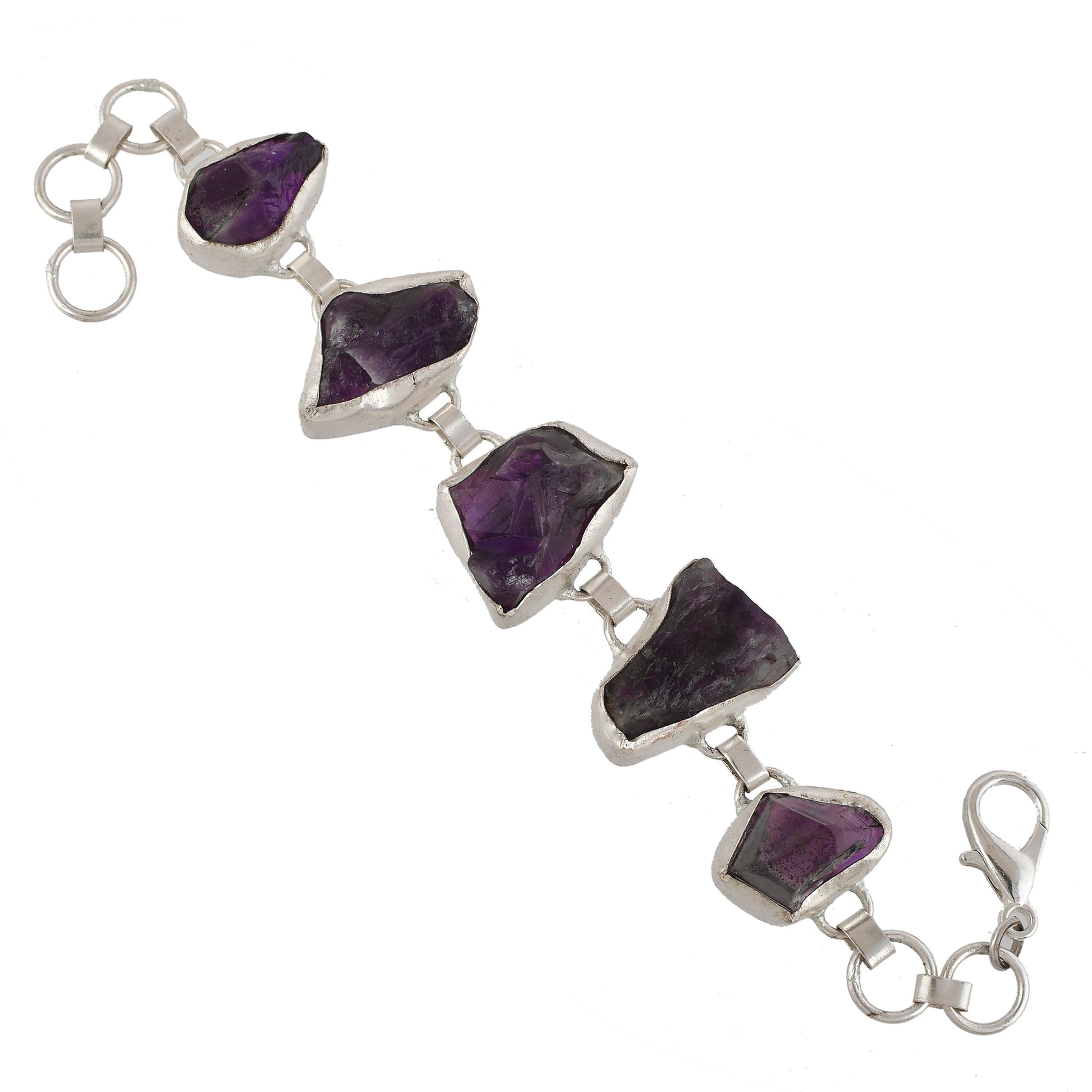 Purple Amethyst Rough Gemstone Bracelet - DeKulture DKW-1087-BRJ