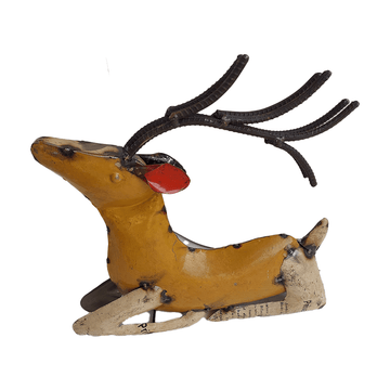 Recycled Seated Deer Figurine - DeKulture DKW-17157-RIF