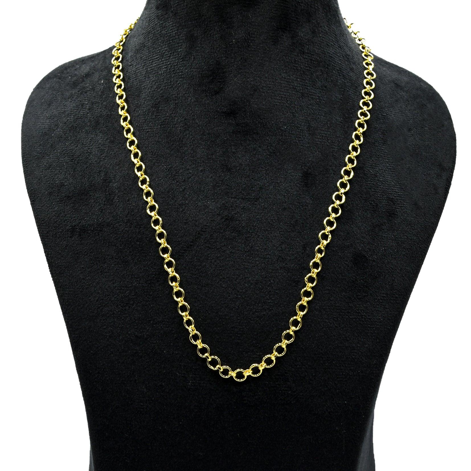 Round Hoop Brass Gold Plated Chains For Gift - DeKulture DKW-1167-GLC