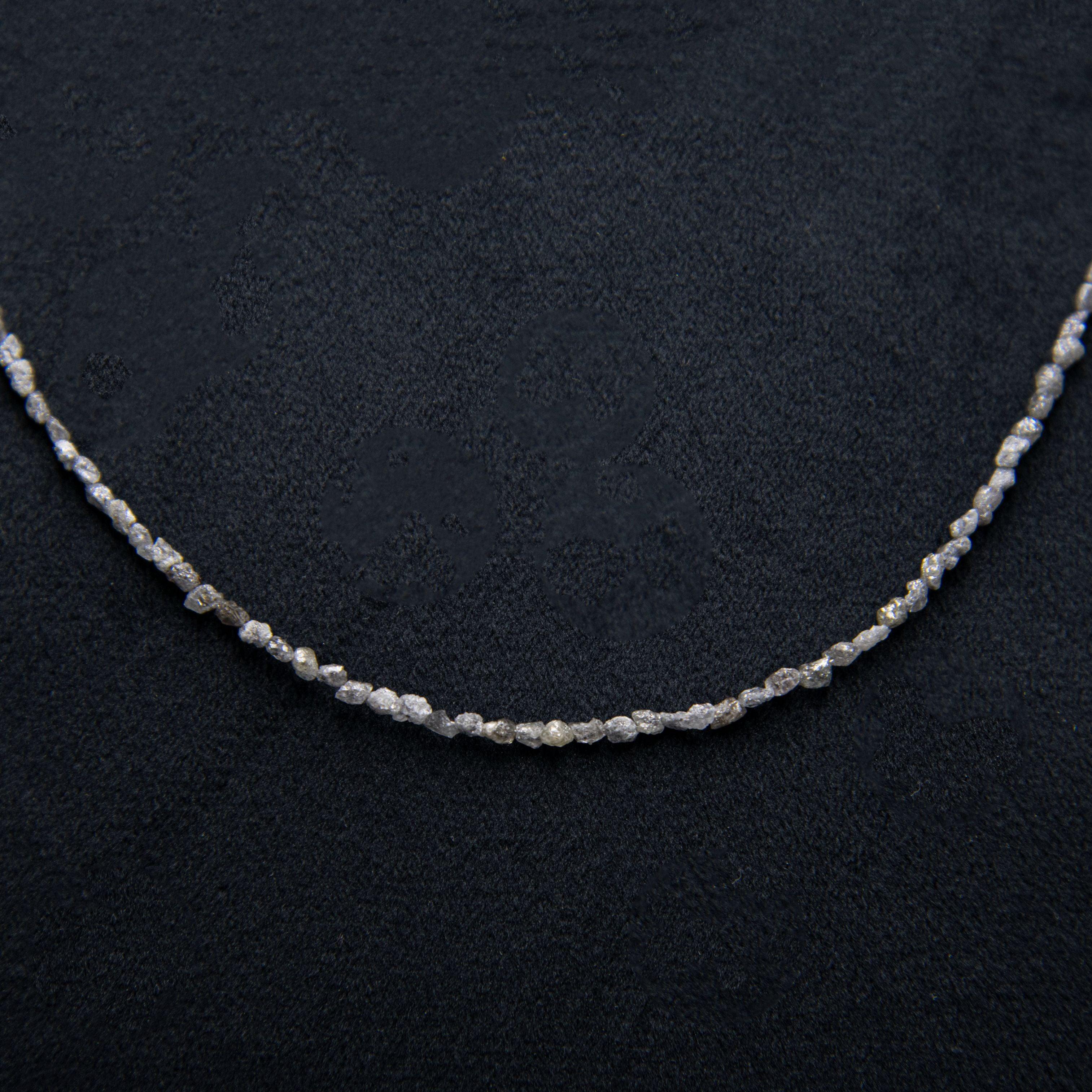 Sutra - 18K White Gold Rough Diamond Necklace | Mitchell Stores