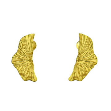 Small Wing Gold Plated Stud Earring - DeKulture DKW-1414-SEJ