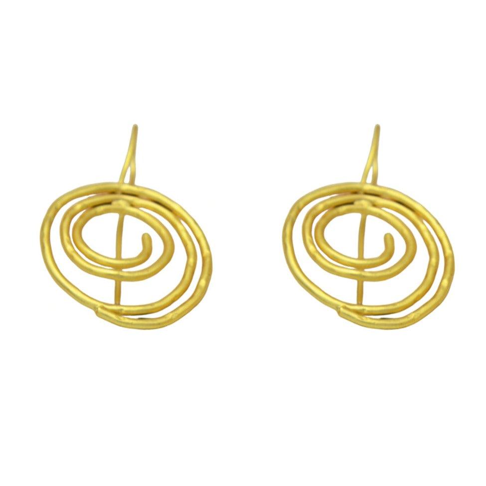 Swirl Gold Plated Dangle Earring - DeKulture DKW-1293-SEJ