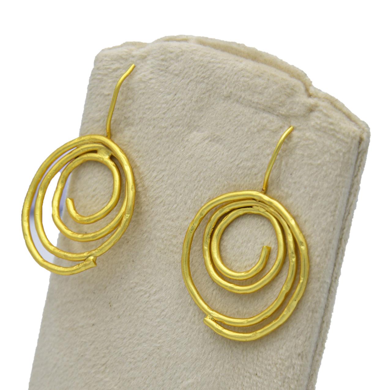 Swirl Gold Plated Dangle Earring - DeKulture DKW-1293-SEJ