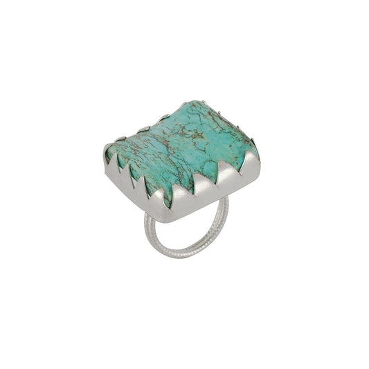 Turquoise Rough Gemstone Adjustable Ring - DeKulture DKW-1069-RGJ