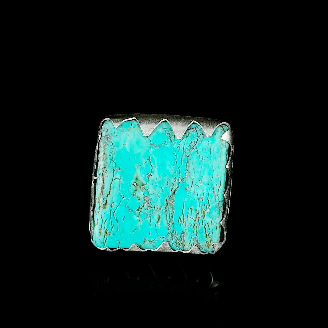 Turquoise Rough Gemstone Adjustable Ring - DeKulture DKW-1069-RGJ