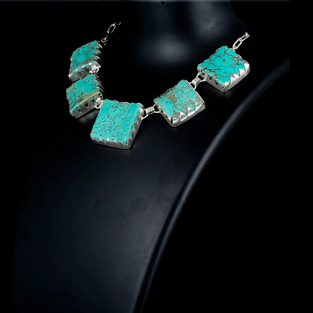 Turquoise Rough Gemstone Handmade Necklace - DeKulture DKW-1068-NKJ
