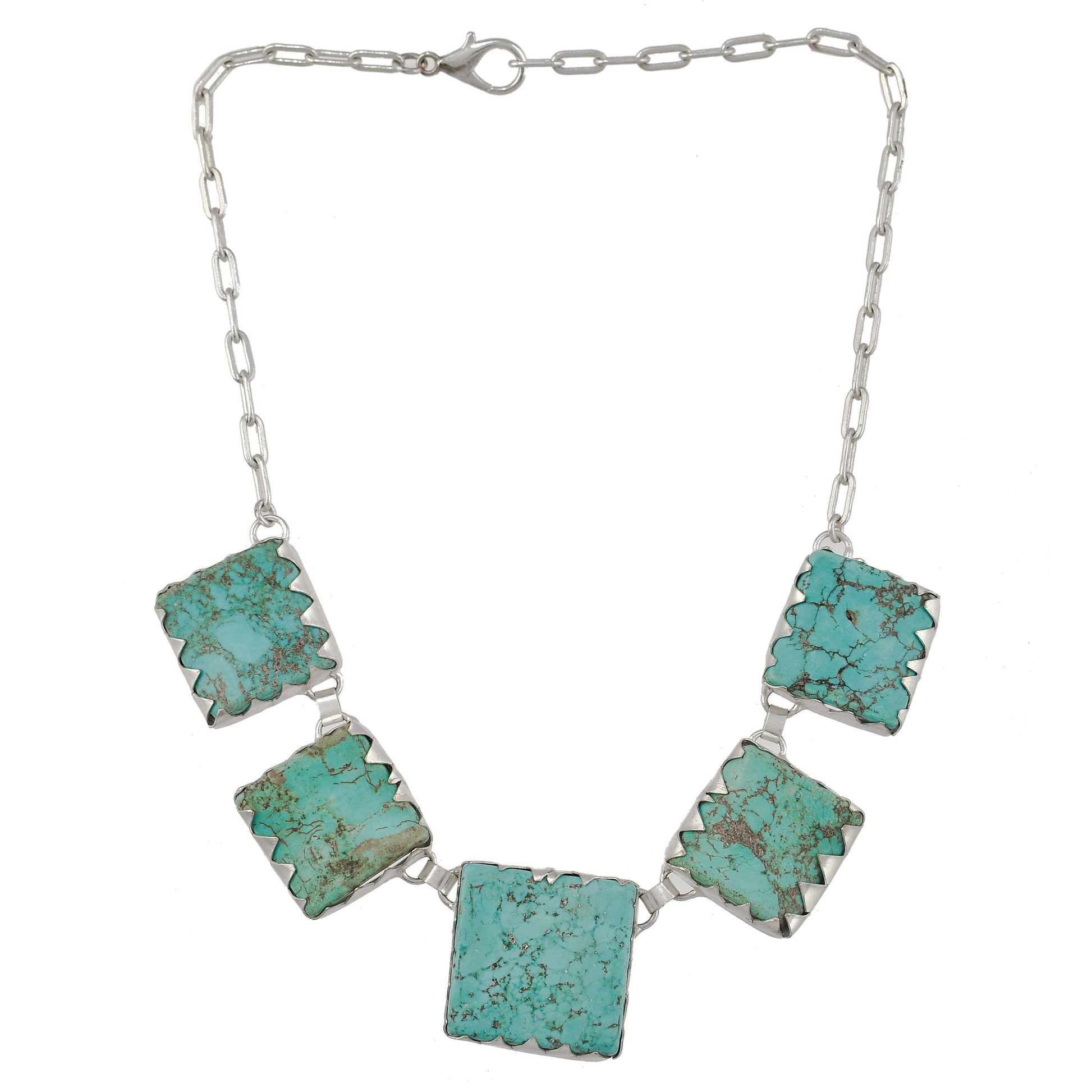 Turquoise Rough Gemstone Handmade Necklace - DeKulture DKW-1068-NKJ