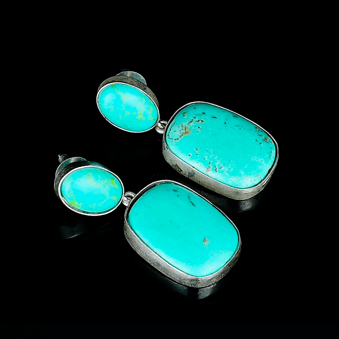 Turquoise Rough Gemstone Stud Earring - DeKulture DKW-1070-SEJ