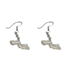 Twin Natural Keshi Pearl Dangler Silver Plated Hook Earring - DeKulture DKW-1461-SEJ