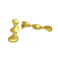 Twisted Brass Gold Plated Dangler Earring - DeKulture DKW-1418-SEJ