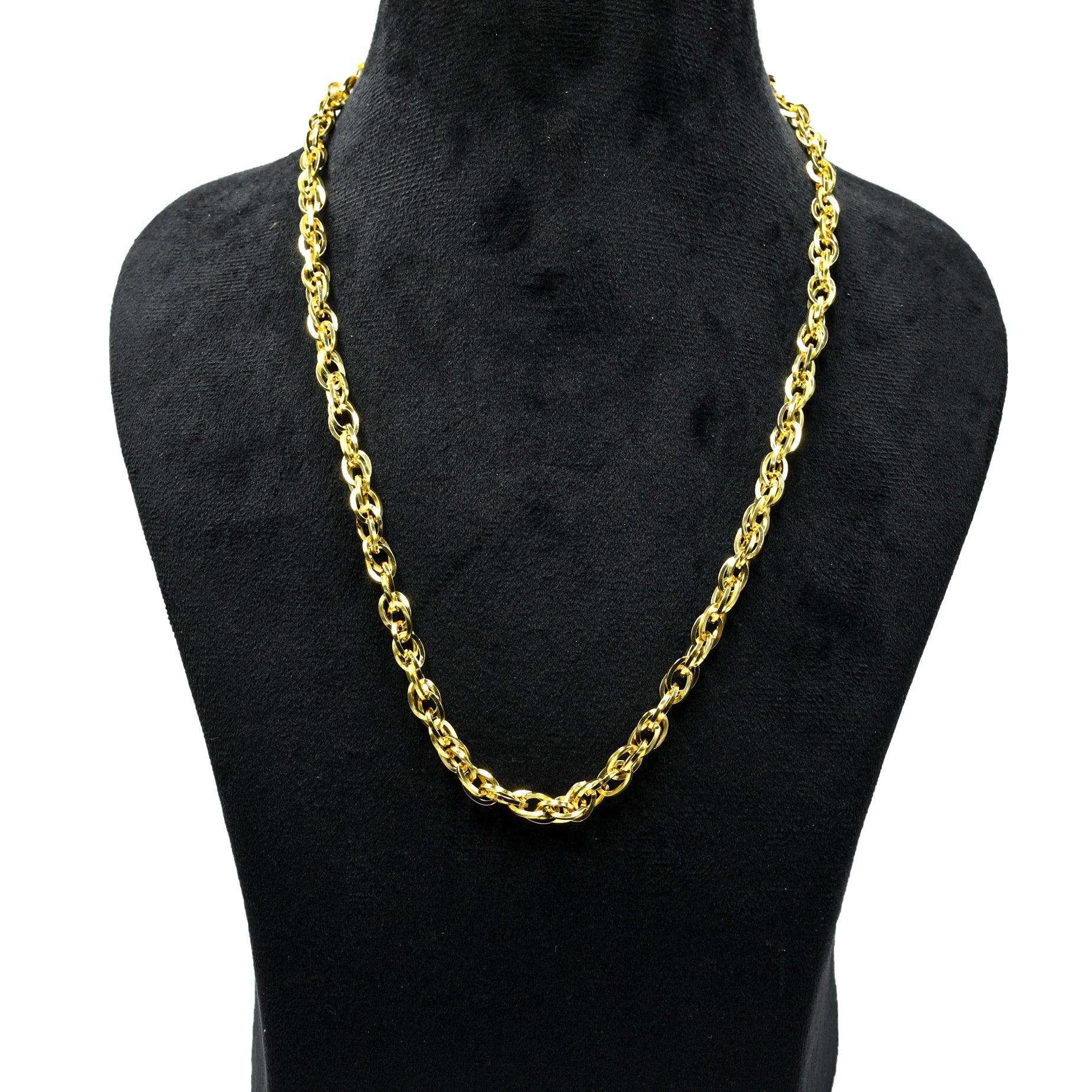 Uneven Oval Brass Gold Plated Chains For Gift - DeKulture DKW-1163-GLC