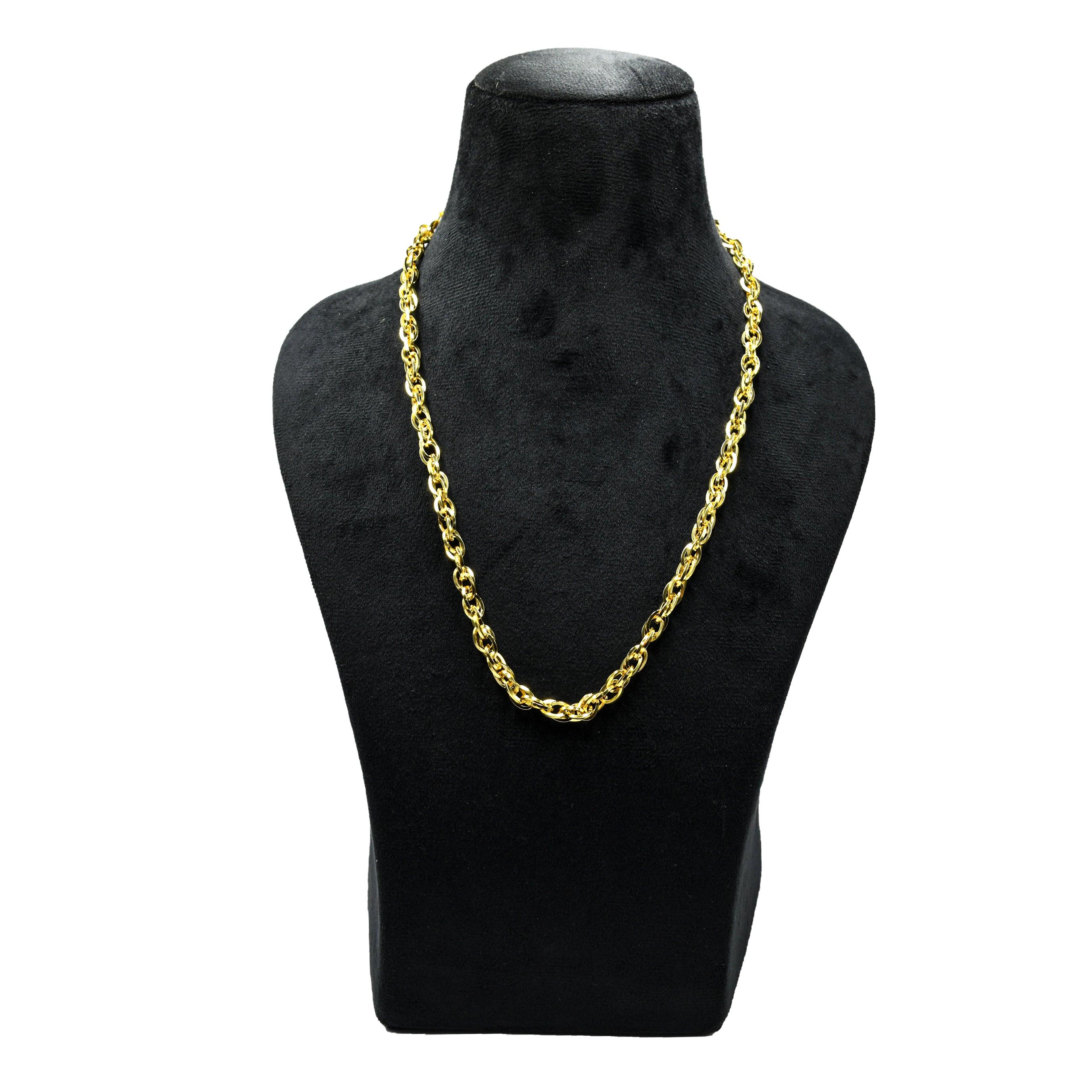 Uneven Oval Brass Gold Plated Chains For Gift - DeKulture DKW-1163-GLC