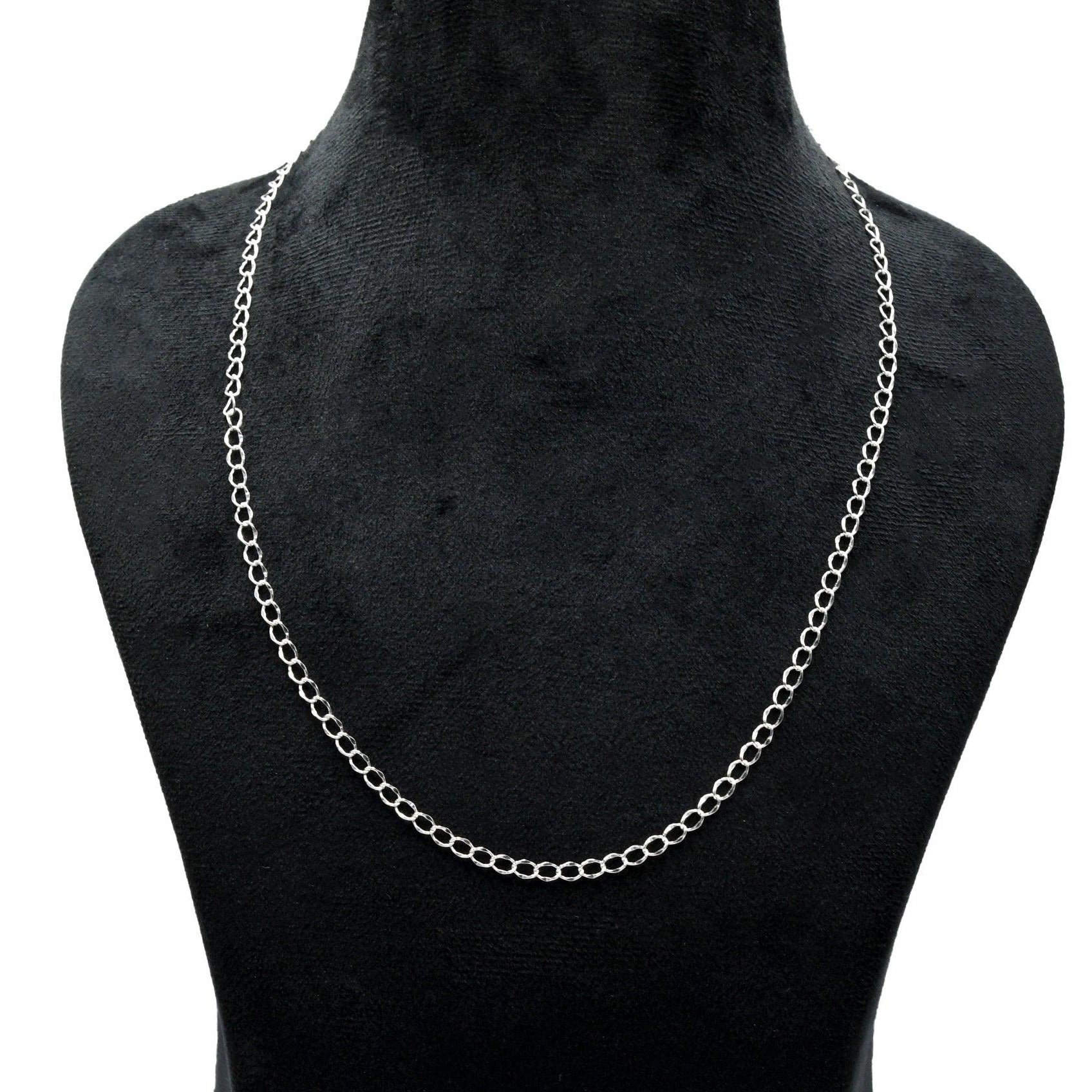 Uneven Oval Brass Silver Plated Chains For Gift - DeKulture DKW-1154-SLC
