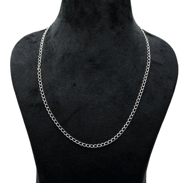 Uneven Oval Brass Silver Plated Chains For Gift - DeKulture DKW-1154-SLC