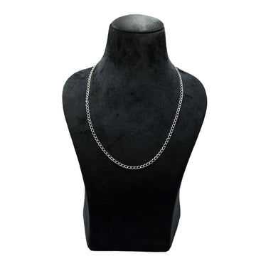 Uneven Oval Brass Silver Plated Chain