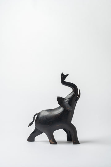 Vintage Black Elephant Figurine